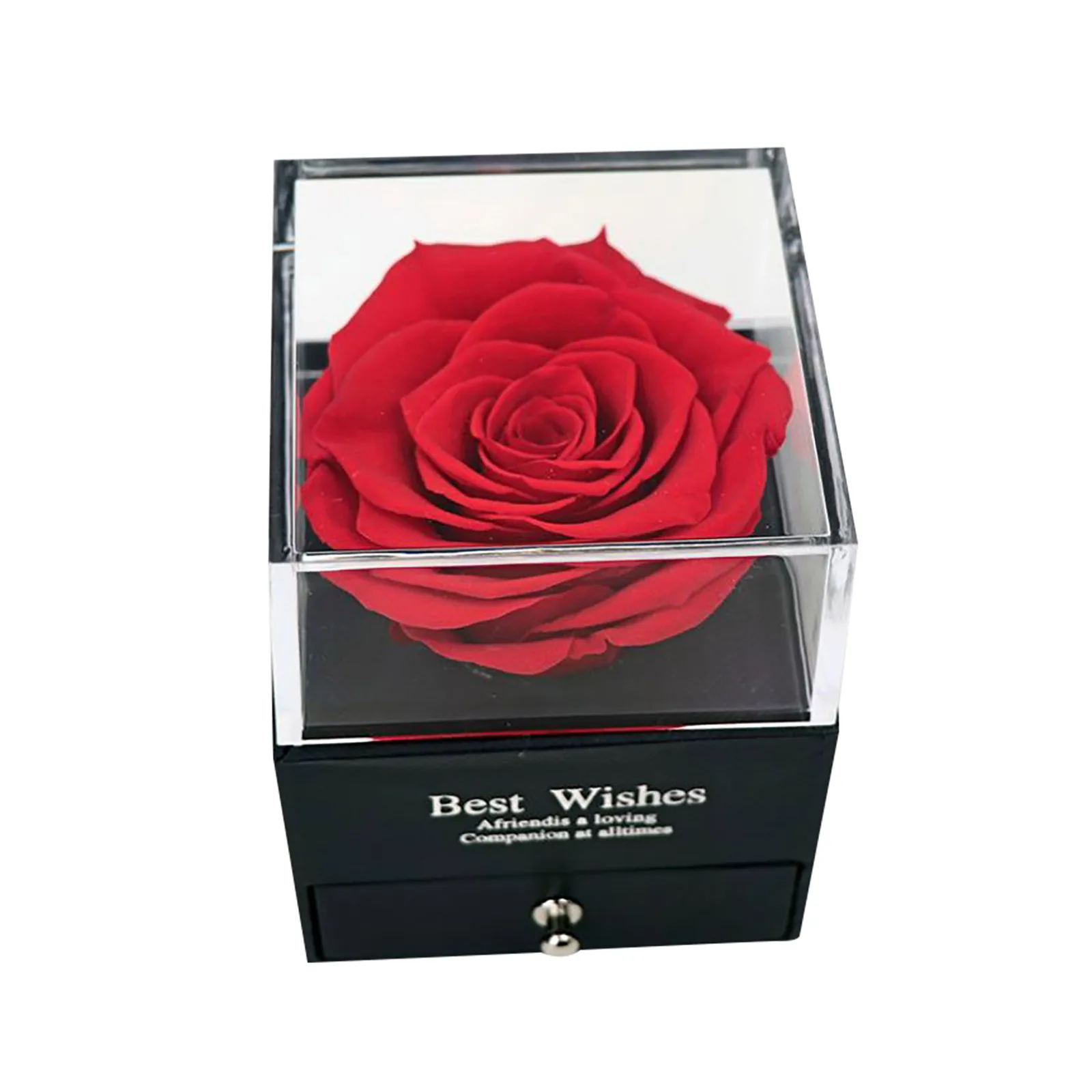 Preserved Rose Jewel Case Everlasting Flower Weeding Christmas Handmade Mother Day Decoration Jewelry Cosmetic Gift Box | Дом и сад