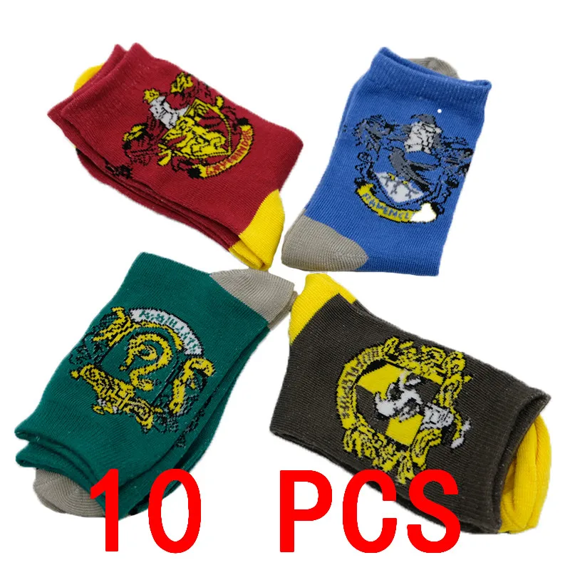 Socks mixed-batch 10 шт./партия Гермиона шляпы Галстуки перчатки носки шарф Гриффиндор Слизерин Hufflepuff Кепка Когтевран костюмы для косплея - Цвет: Socks mixed-batch