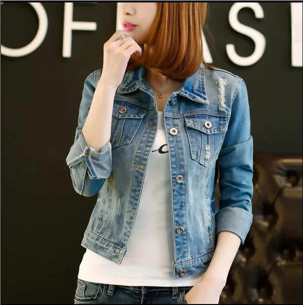 price cut  2019 Spring And Autumn New Style Jeans Coat Women's Long-Sleeve Korean-style Fashion Jacket Short S