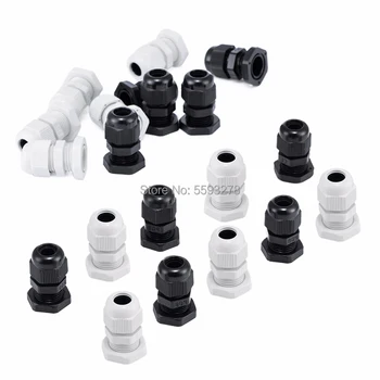 

50PCS/LOT PG9 IP68 Waterproof grade cable seal sleeve connector plastic screw stress protector 3-6mm Nylon Wire Connector Black