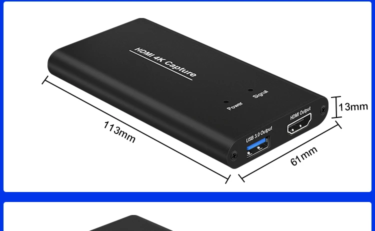 Карта видеозахвата HDMI к USB3.0 карта видеозахвата ключ 4K60Hz игра прямая потоковая с микрофоном совместима с Mac OS, Windows