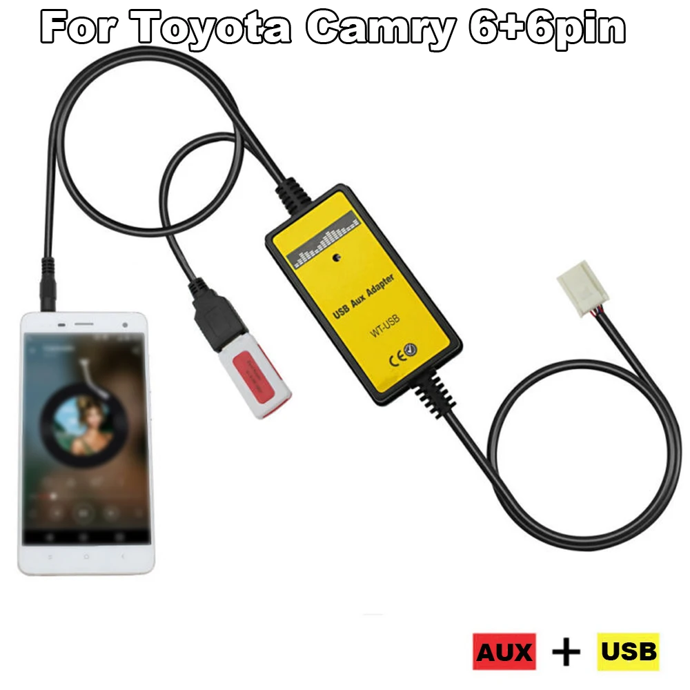 Авто MP3 плеер радио интерфейс Aux USB вход Адаптер Запчасти для Toyota Camry