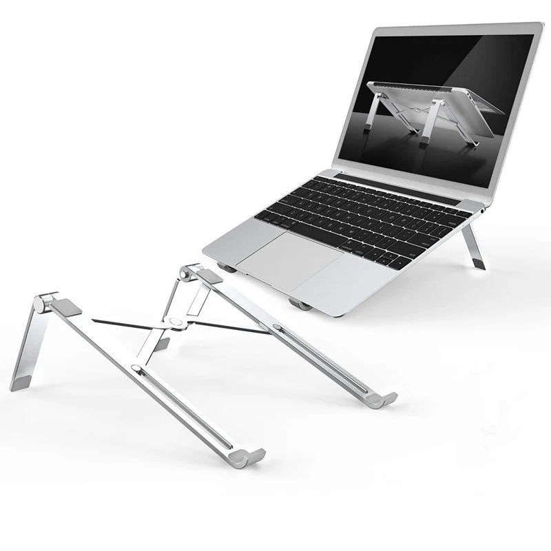 Fast folding X Style Adjustable Aluminum Laptop Stand Desktop Notebook Holder Desk Laptop Stand