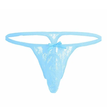 

Mens Sexy Sheer Lace Thong Briefs Underwear Breathable G-string T-back Panties