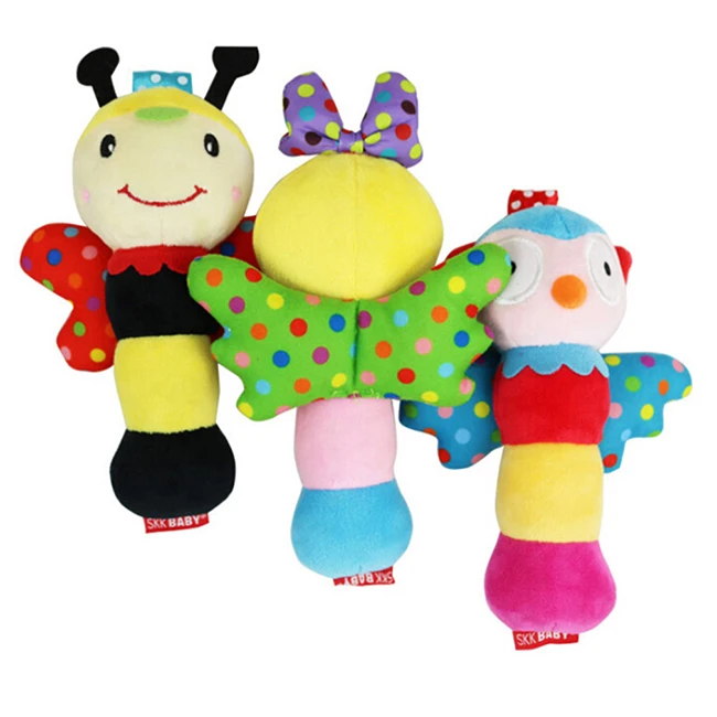 Wings Insect Rattles Mobile Stick Bar Newborn Baby Handbell Sound Spin Kids Toy Early Education Squeaker Infant Toys 0-12 Months