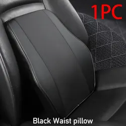 Premium Memory Foam Car Neck and Waist Support Pillow - Soft Headrest Cushion for Ultimate Comfort (Black Waist 1pc)