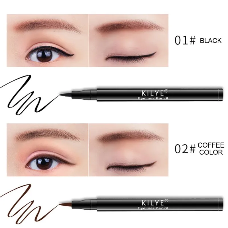 Waterproof Sweat-proof Non-staining Non-decolorizing Long-lasting Women Black Eyeliner Pen