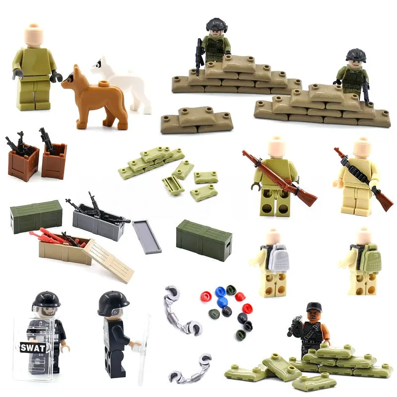 

HOT Sale MOC Military Building Blocks Toy Figures Accessories Camouflage Signal Gun Model Compatible LegoINGlys Bricks Toys