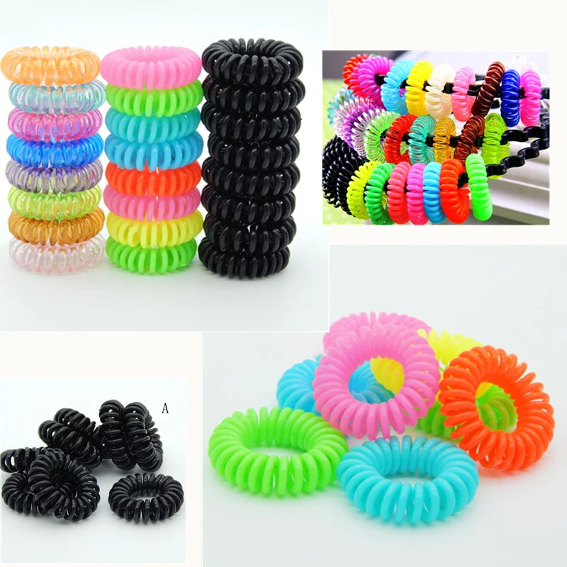 Новинка 2019 10 шт./лот маленькие телефонные веревки для волос цветные эластичные резинки детский держатель