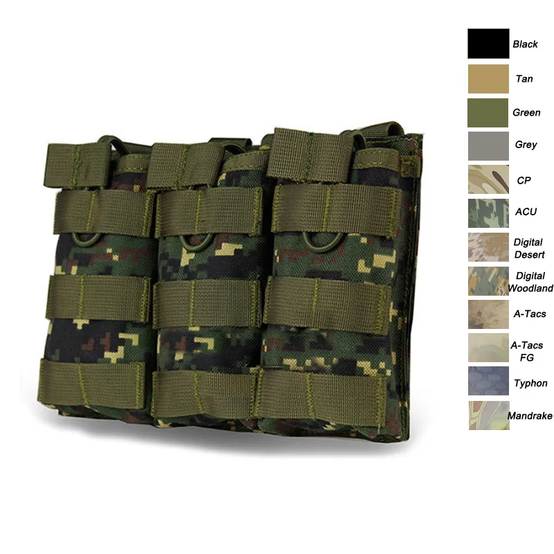 Страйкбол снаряжение Molle штурмовой боевой мешок жилет быстрая упаковка картриджи Перевозчик патронов держатель Тактический Магнитный тройной AK M4 подсумок - Цвет: DW