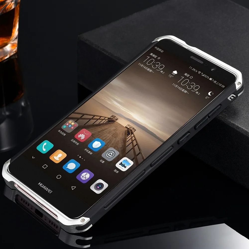 Чехол для Huawei Mate 9 роскошные чехлы для телефонов с дизайнерской алюминиевой и с жесткой задней панелью