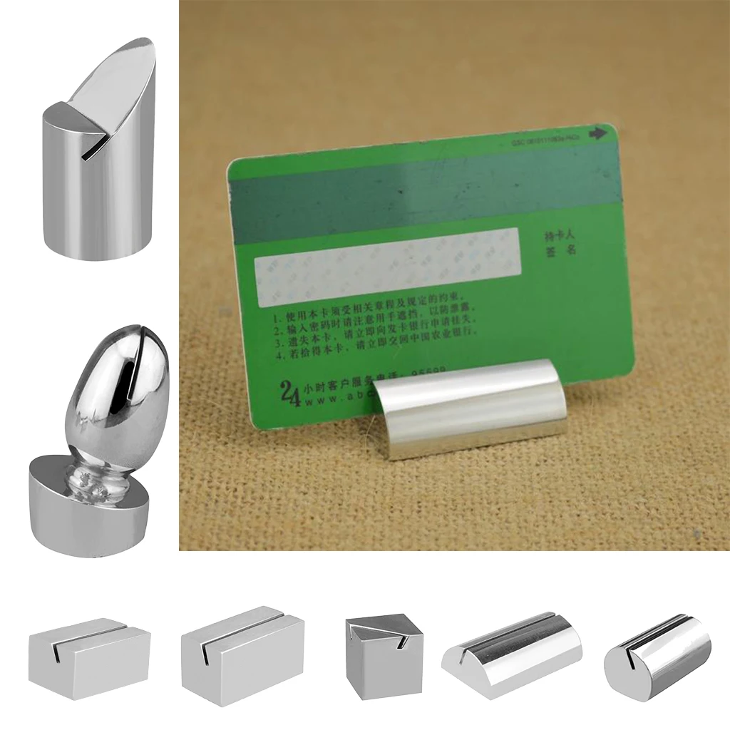 Stainless Steel Table Number Stand Place Card Menu Holder Holder Wedding Table Decor for Restaurant Buffet Cafe Shop Ornament
