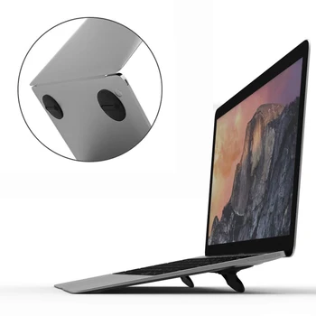 

2pcs Self Adhesive Laptop Stand Portable Desktop Foldable Adjustable Height Space Saving Heat Dissipation Cooling ABS Invisible
