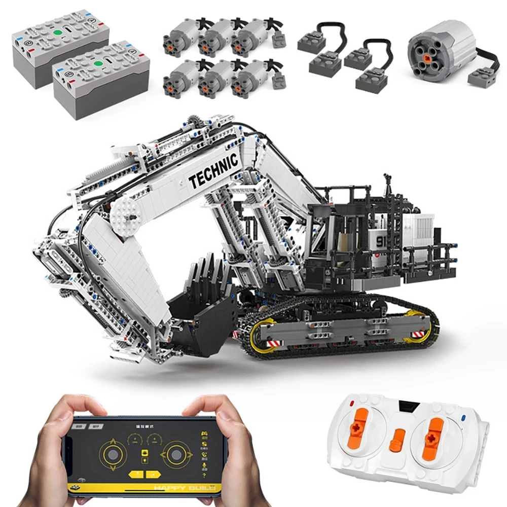 DHL MOC Technic моторизованный автомобиль совместимый с 42100 либтрарами R 9800 экскаватор