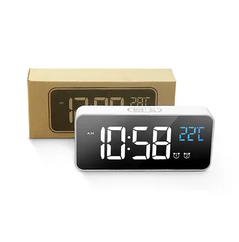 

Voice Controlled LED Table Clock Snooze Funtion Temperature Display Desk Clock Electronic Digital Clocks Alarm Home Decoration