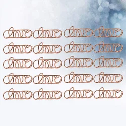 Mini pinces à papier en forme de dessin animé, 20 pièces, accessoires de papeterie clairs pour Photos, billets, lettres (or Rose) 