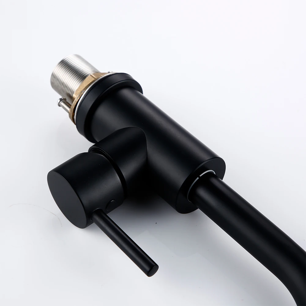 Basin Faucet Basin Faucet Matte Black Single Handle Deck Mount One Hole Bathroom Sink Mixer Tap Brushed Gold With Lever