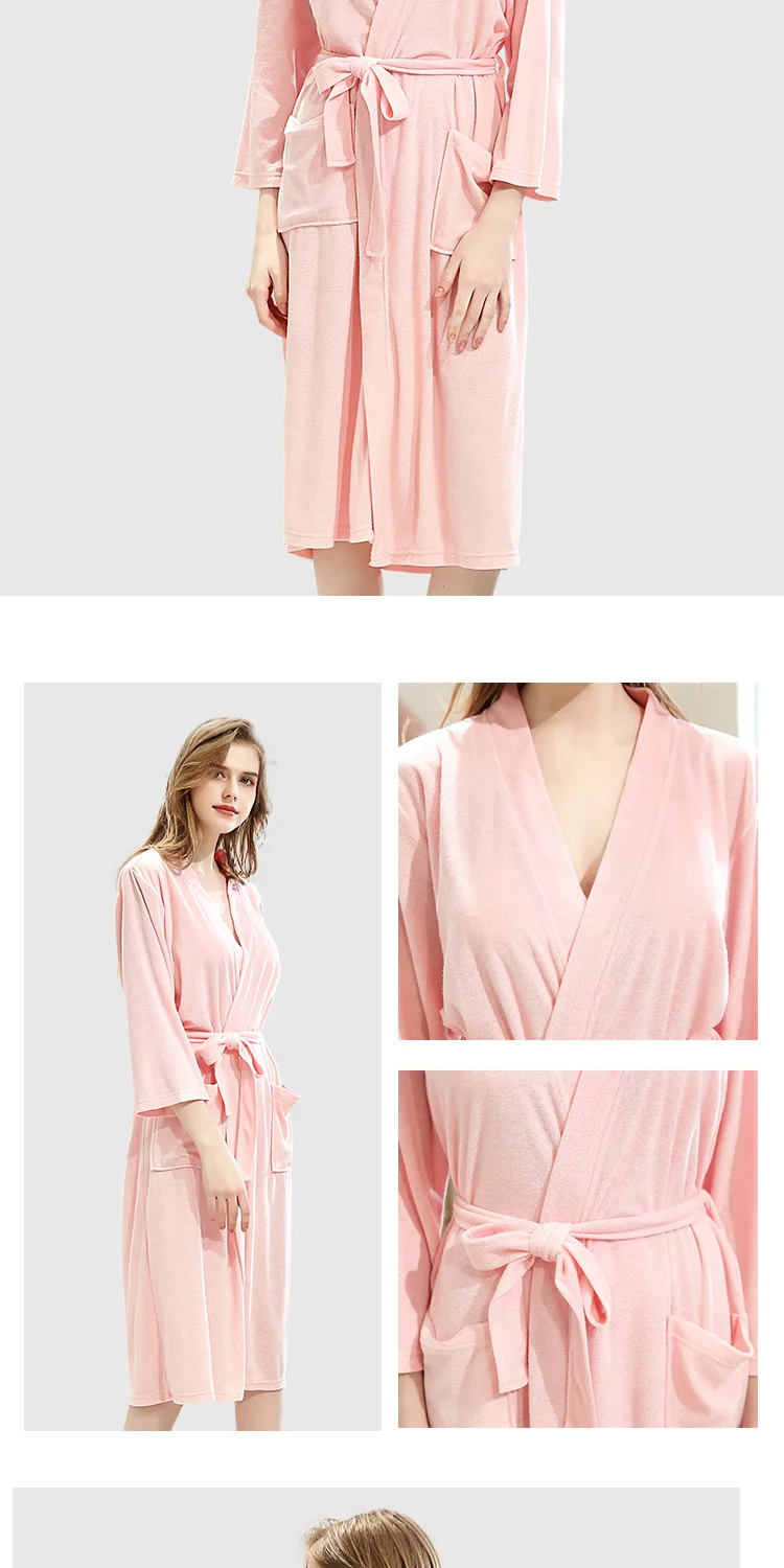 Japanese style bathrobes women's thin section robe summer sauna suit steaming clothes pajamas autumn belt Elegant Bathroom Robe