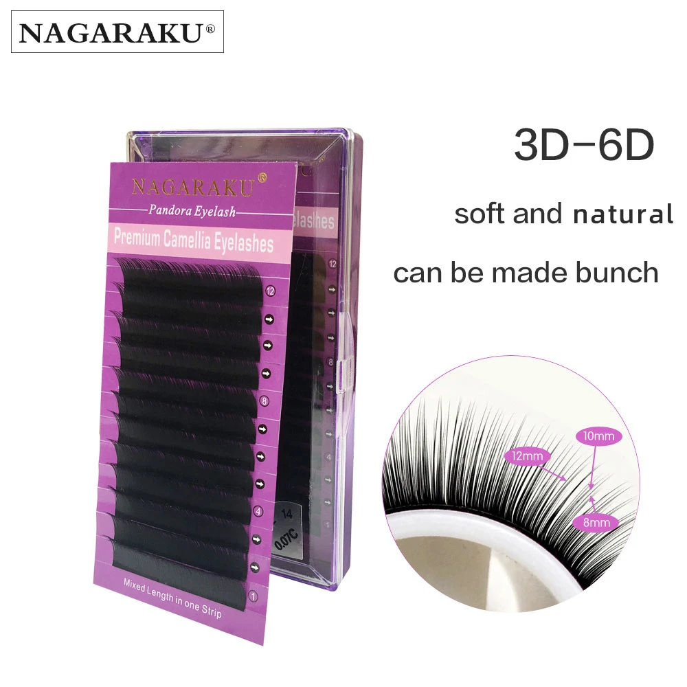 Накладные ресницы NAGARAKU объемные Pandora для макияжа норковые 3D ресницы|eyelash extension