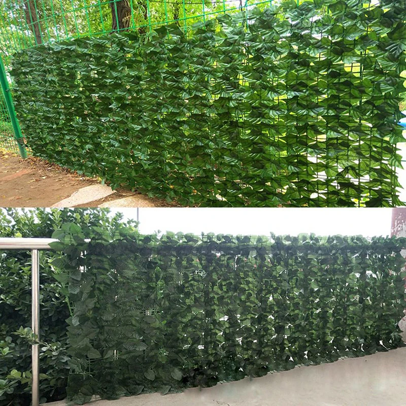 Artificial Green Leaf Fence Net Artificial Hedges Fence Faux Ivy Vine Leaf Decoration For Outdoor Garden
