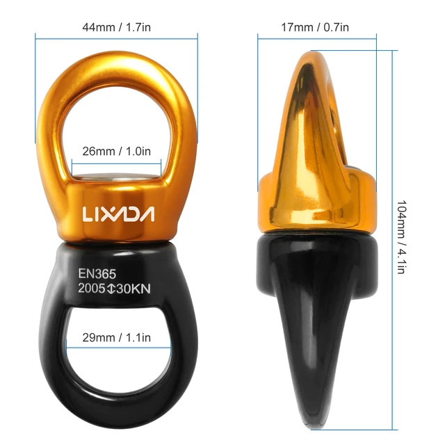 Lixada Swing Swivel 30kN Safest Rotational Device Swing Spinner Carabiner  Swivel Climbing Rope Swivels Aluminum Alloy - AliExpress