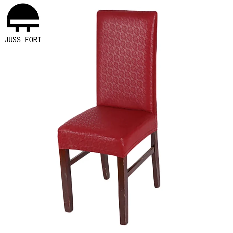 High Quality Waterproof PU Dining Chair Cover Leather Spandex Elastic Stretch Housse De Chaises Covers | Дом и сад