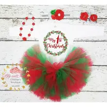 PUDCOCO/Рождественский комбинезон для новорожденных девочек, фатиновая юбка-пачка с головной повязкой, комплект из 3 предметов, одежда для детей 0-18 месяцев