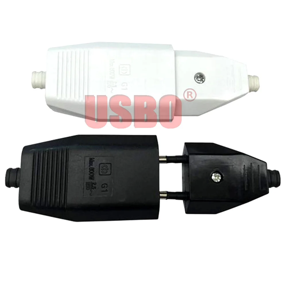 Black-White-2-5A-250V-4-0mm-Pin-detachable-wiring-plug-socket-EU-German ...