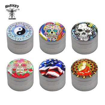

HORNET Aircraft Aluminum Grinder Smoking Herb Grinders 50MM 4 Piece CNC Teeth Tobacco Spice Herb Grinder with Pollen Catcher