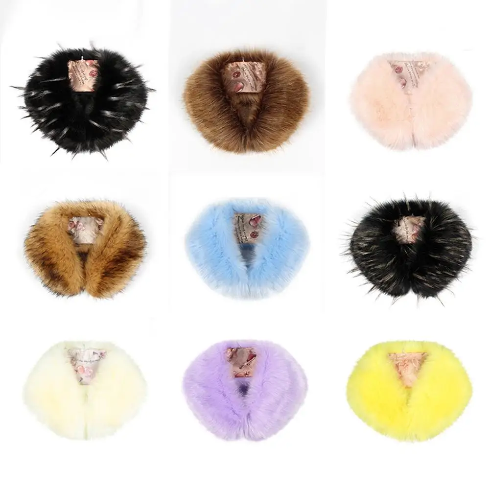 Женский зимний разноцветный модный теплый шарф из искусственного меха