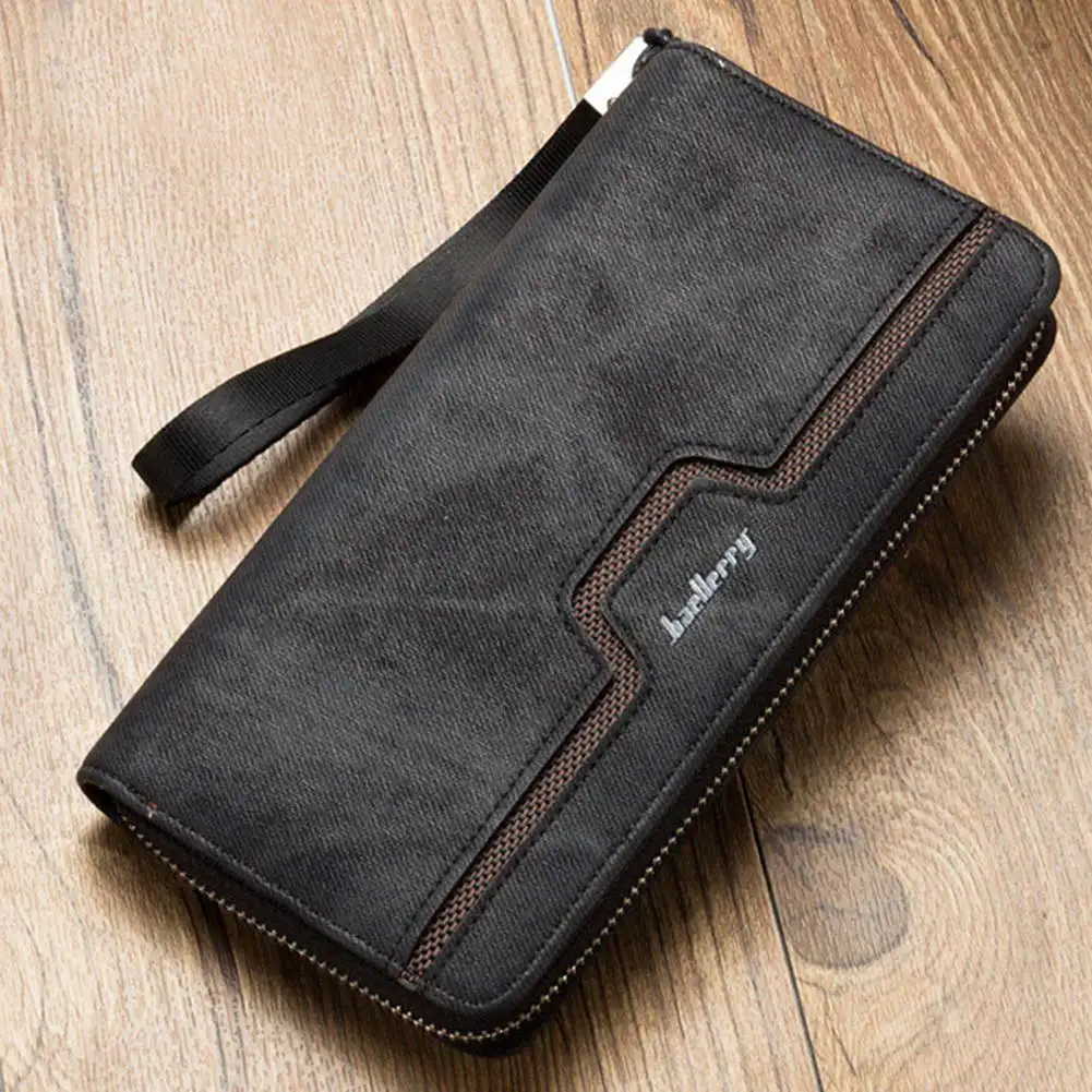 

New Design PU Leather Wallet For Men Card Holder Organzier Slots For Cell Phone Long Purse Male Carteira Masculina