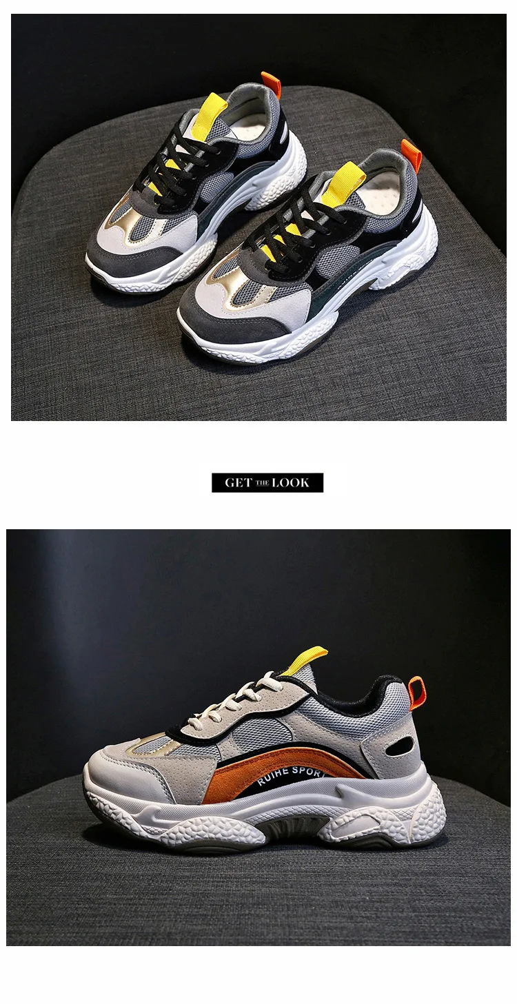 New Autumn Shoes Woman Daddy Shoes Designer Sneakers Platform Sneakers Flats Platform Chunky Sneakers Reflective Casual Footwear