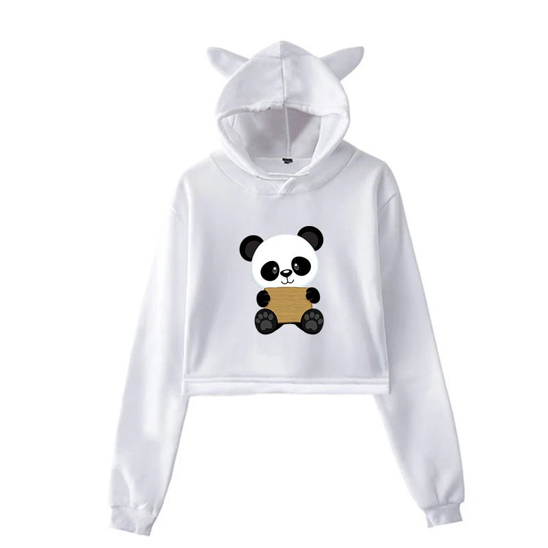 Kawaii/толстовки с принтом панды для девочек-подростков; худи в стиле Харадзюку; Женская толстовка в стиле Харадзюку; пуловеры с капюшоном; сезон осень-зима; милые топы