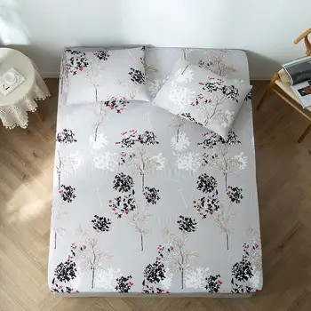 

Bonenjoy 1pc Bed Sheet with Elastic Floral Style Fitted Sheet Single/Queen/King Size Sheet on Rubber Band(Pillowcase need order)