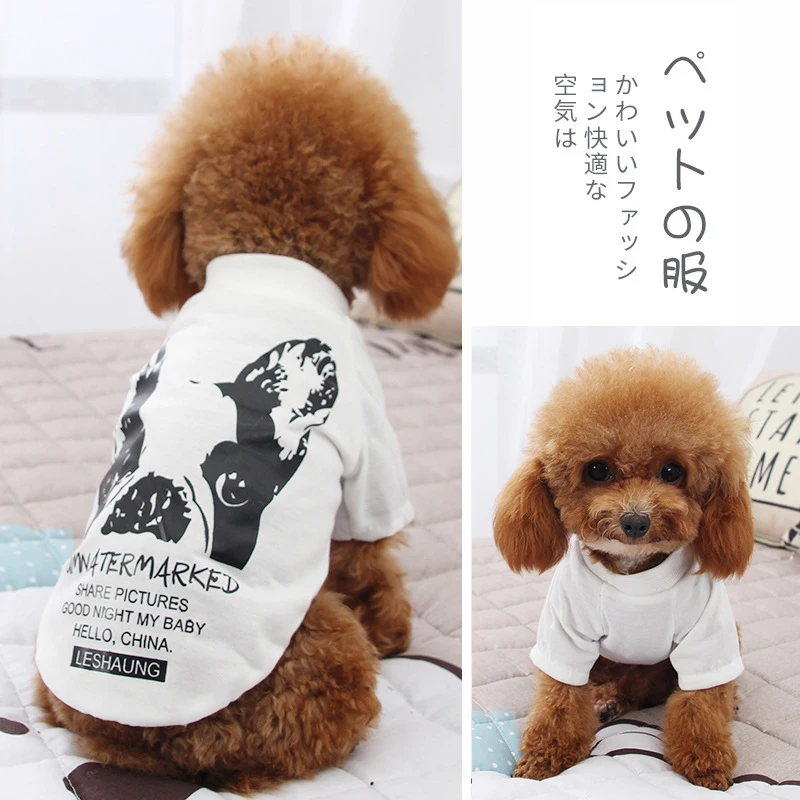 

Pet Dog Clothes for Dog Soft Summer Printing 2 styles Dog Vest Clothes For Small Dogs Chihuahua Cotton Puppy T shirt Cat Vests
