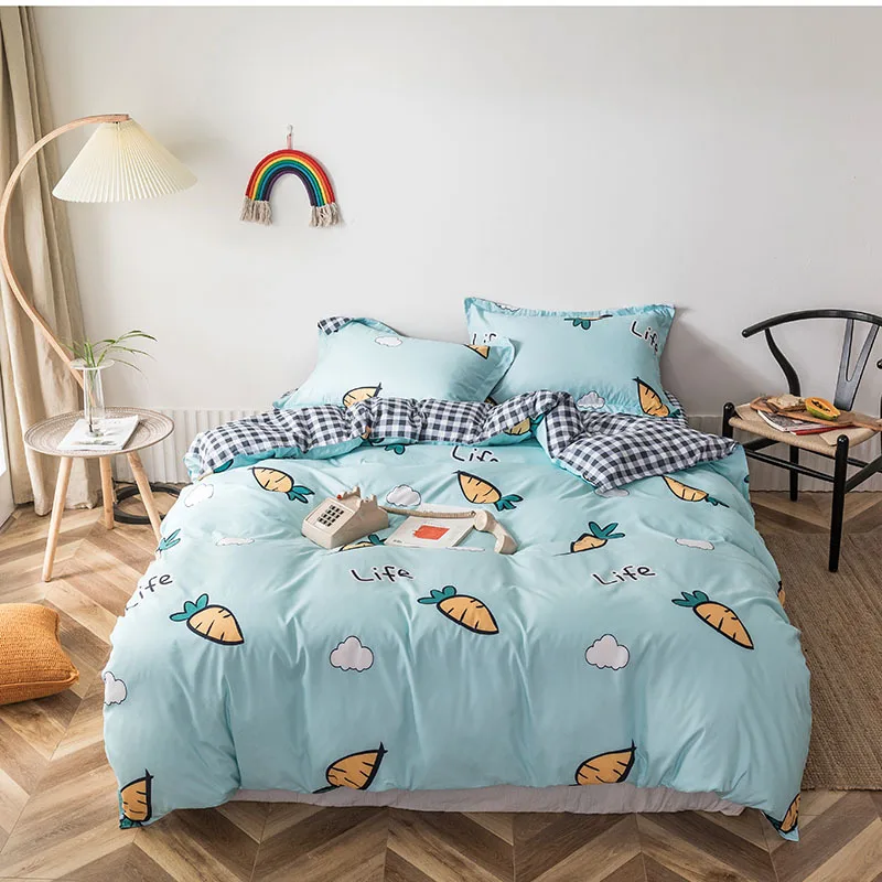 Комплект пододеяльников из 3/4 предметов голубое постельное белье с рисунком