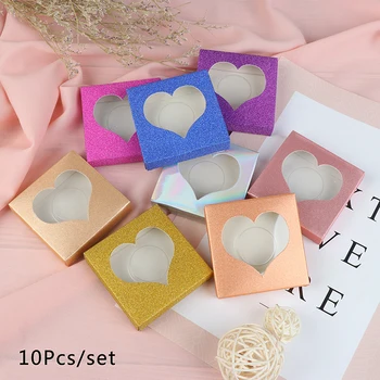 

10 set/lot Packing box for eyelash package paper box color carton with tray 25mm Eyelashes DIY custom Logo flash packing box