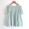 2020 New Summer Women Blouse Japan Style Mori Girl Back Buttons Loose O-Neck Short Sleeve Shirt Women Tops 1
