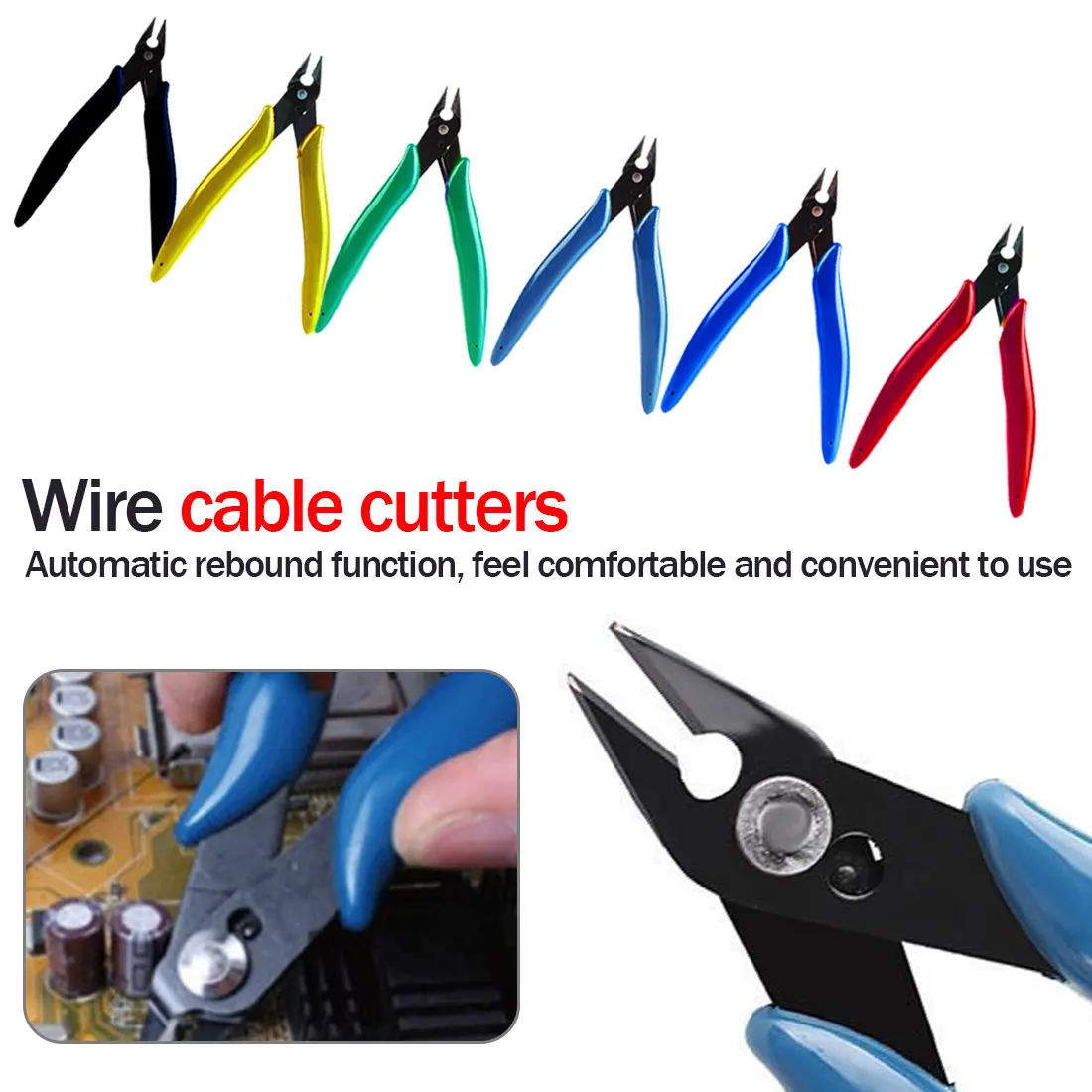 

Electrical Wire Cable Cutters Cutting Side Snips Flush Pliers Nipper Anti-slip Rubber Mini Diagonal Pliers Hand Tools