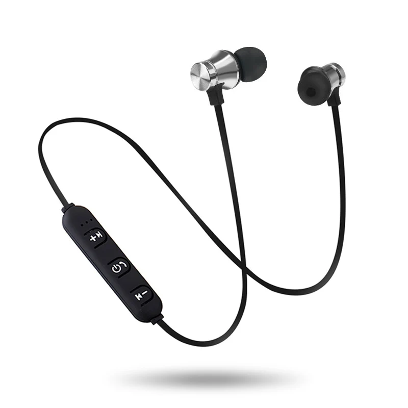 silver Спортивные магнитные наушники беспроводные Bluetooth наушники стерео бас наушники для прослушивания музыки с микрофоном наушники для S8 для мобильного телефона - Цвет: silver
