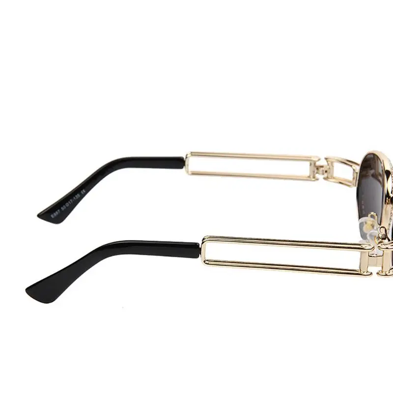 Unisex Vintage Flat Frame Sunglasses Small Oval Hand Point Rhinestones Fashion Steampunk Colorful Glasses