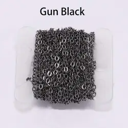 Gold Plated Necklace Chain for Jewelry Making - 5M, 1.5 - 2.5mm | Handmade Supplies & Materials Wholesale (Gun Black)