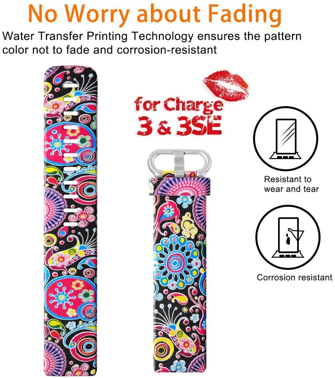 Silicone strap for Fitbit Charge band Replacement watchband