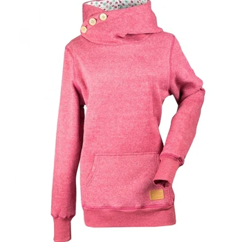 

Spring Casual Solid Long-Sleeve Lady Hoodies Women Single Breasted Hoodie Sweatshirt