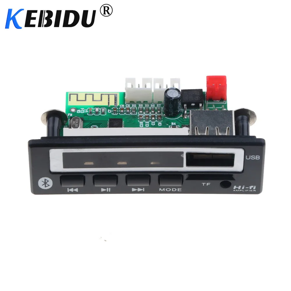 Kebidu 5V 12V Bluetooth 5,0 MP3 Плата декодера WMA, WAV, Беспроводной аудиомодуль Цвет Экран USB TF FM радио для автомобиля набор аксессуаров