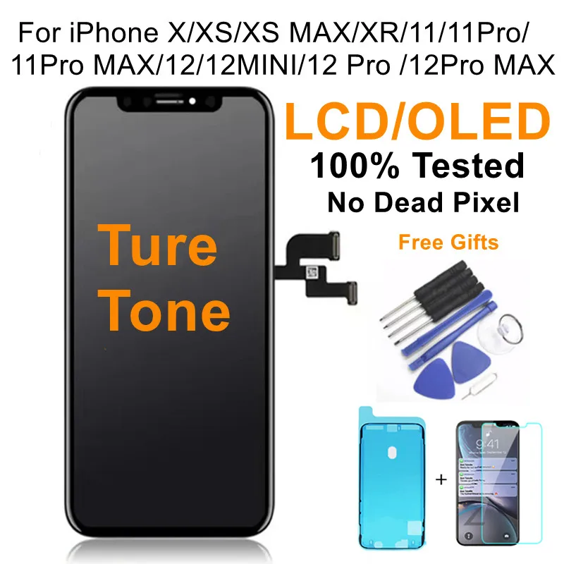 Новинка OLED ЖК-дисплей для iPhone X XR XS 11 дисплей с сенсорной сборкой 12 Pro Max MAX Замена |