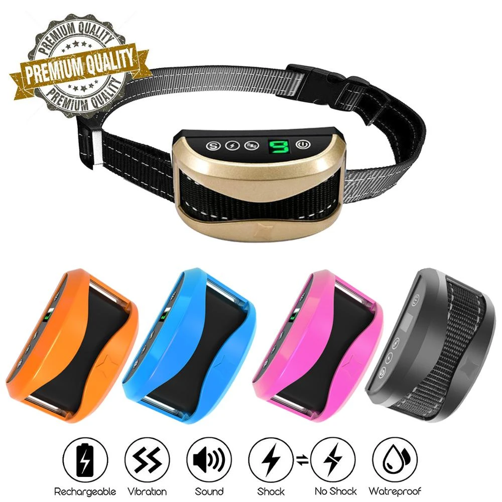 Collar antiladridos perros, recargable, impermeable, con de vibración, para perros pequeños, medianos y grandes|Collares de adiestramiento| - AliExpress