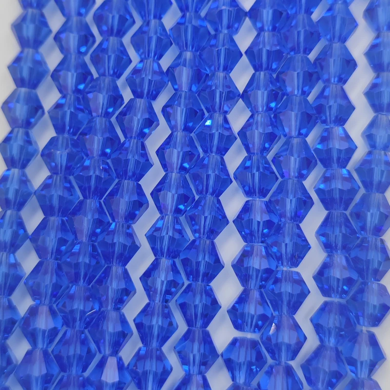 

3 4 6mm Czech Crystal Blue Bicone Glass Beads Spacer Loose Beads for Jewelry Making DIY Bracelet Necklace Accessories