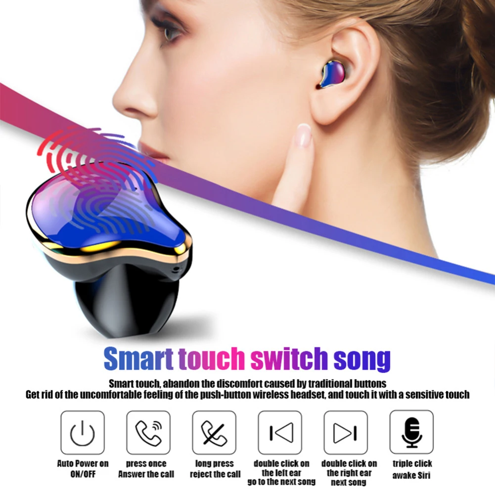 G01 TWS Мини Bluetooth 5,0 беспроводные HiFi бас спортивные наушники-вкладыши гарнитура с зарядным устройством микрофон для смартфона