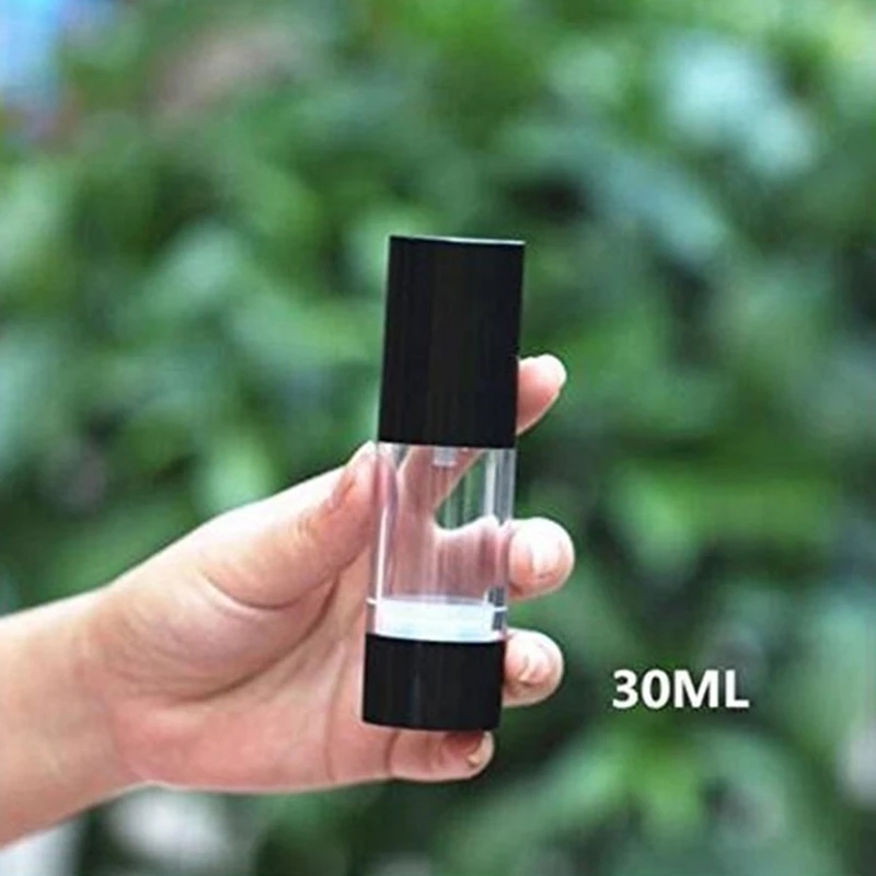 3Pcs/Lot 15Ml 30Ml 50Ml Empty Black Airless Lotion Cream Pump Plastic Container Cosmetic Bottle Dispenser Travel Containers
